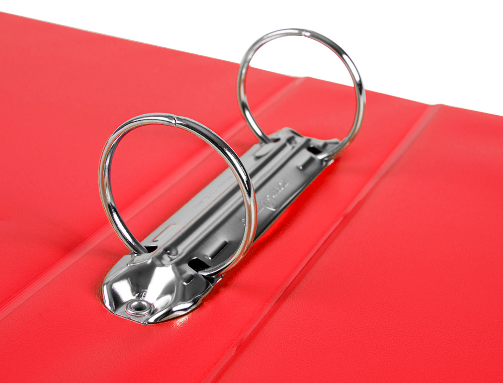 PASTA LIDERPAPEL CARTAO FORRADO PVC DIN A5 2 ANEIS 40 MM REDONDOS VERMELHO
