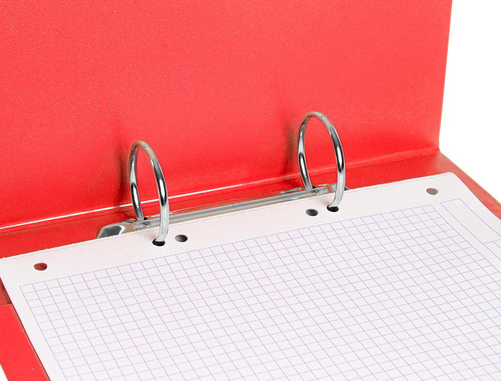 PASTA LIDERPAPEL CARTAO FORRADO PVC DIN A5 2 ANEIS 40 MM REDONDOS VERMELHO