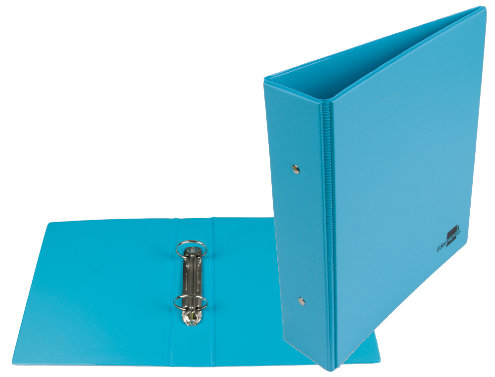 PASTA LIDERPAPEL CARTAO FORRADO PVC DIN A5 2 ANEIS 40 MM REDONDOS AZUL
