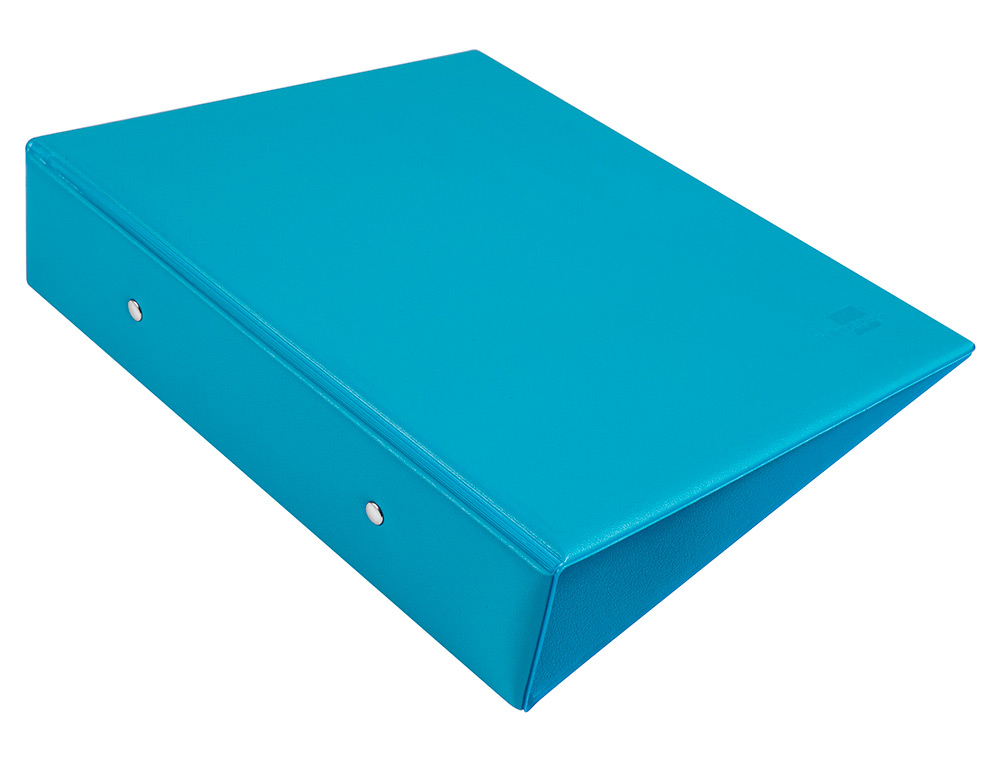 PASTA LIDERPAPEL CARTAO FORRADO PVC DIN A5 2 ANEIS 40 MM REDONDOS AZUL