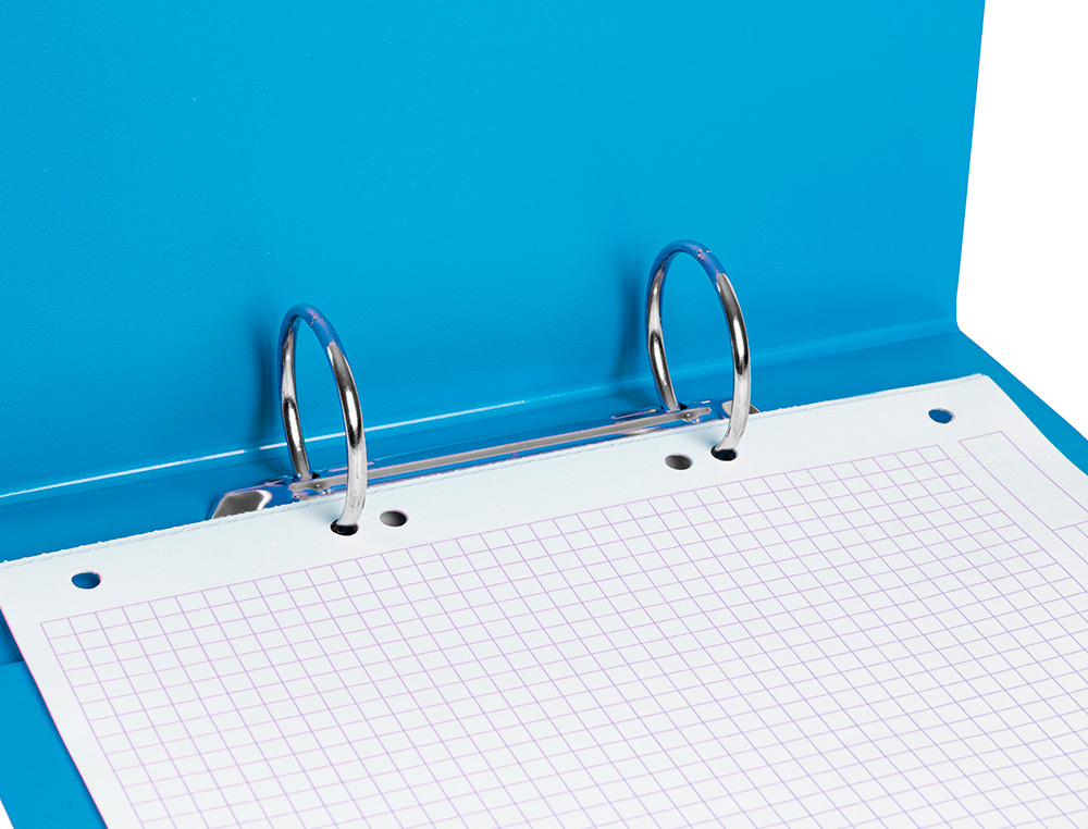PASTA LIDERPAPEL CARTAO FORRADO PVC DIN A5 2 ANEIS 40 MM REDONDOS AZUL