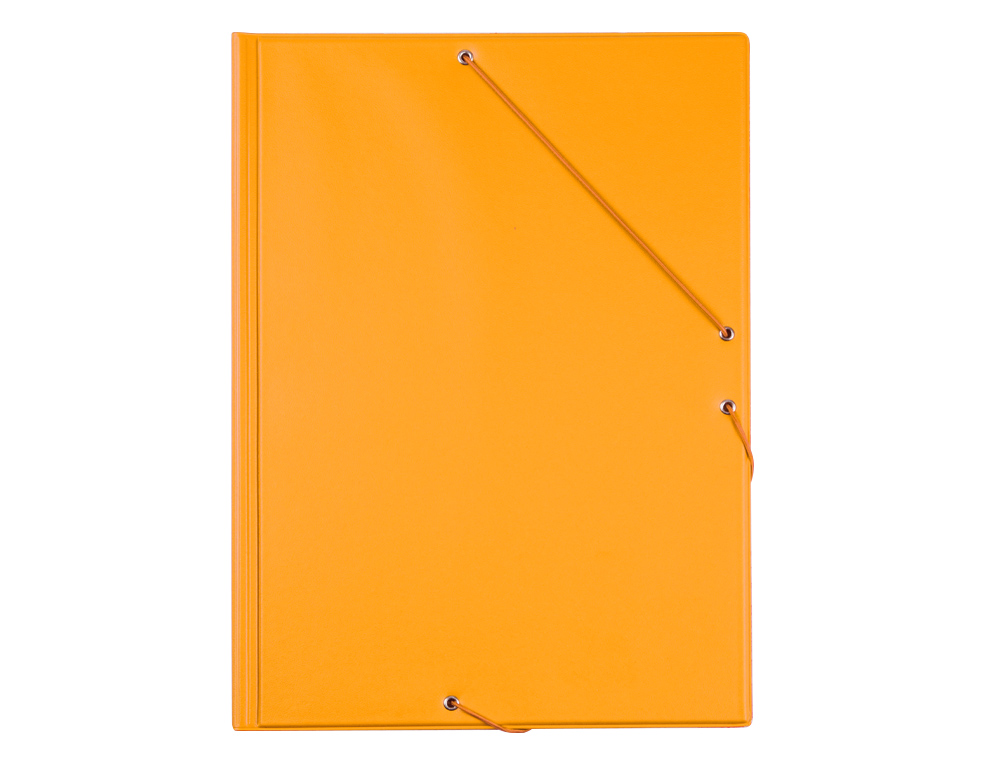 PASTA DE ELASTICOS LIDERPAPEL FOLIO 3 ABAS CARTAO FORRADO PVC LARANJA