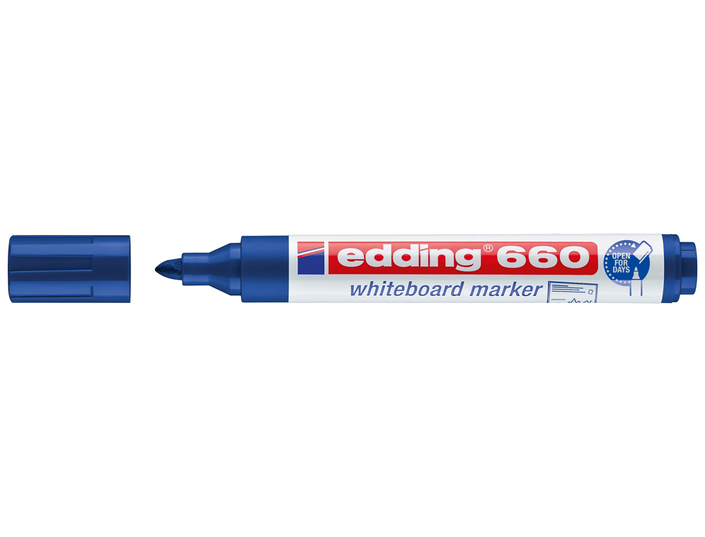MARCADOR EDDING PARA QUADRO BRANCO 660 COR AZUL PONTA REDONDA 3 MM RECARREGAVEL