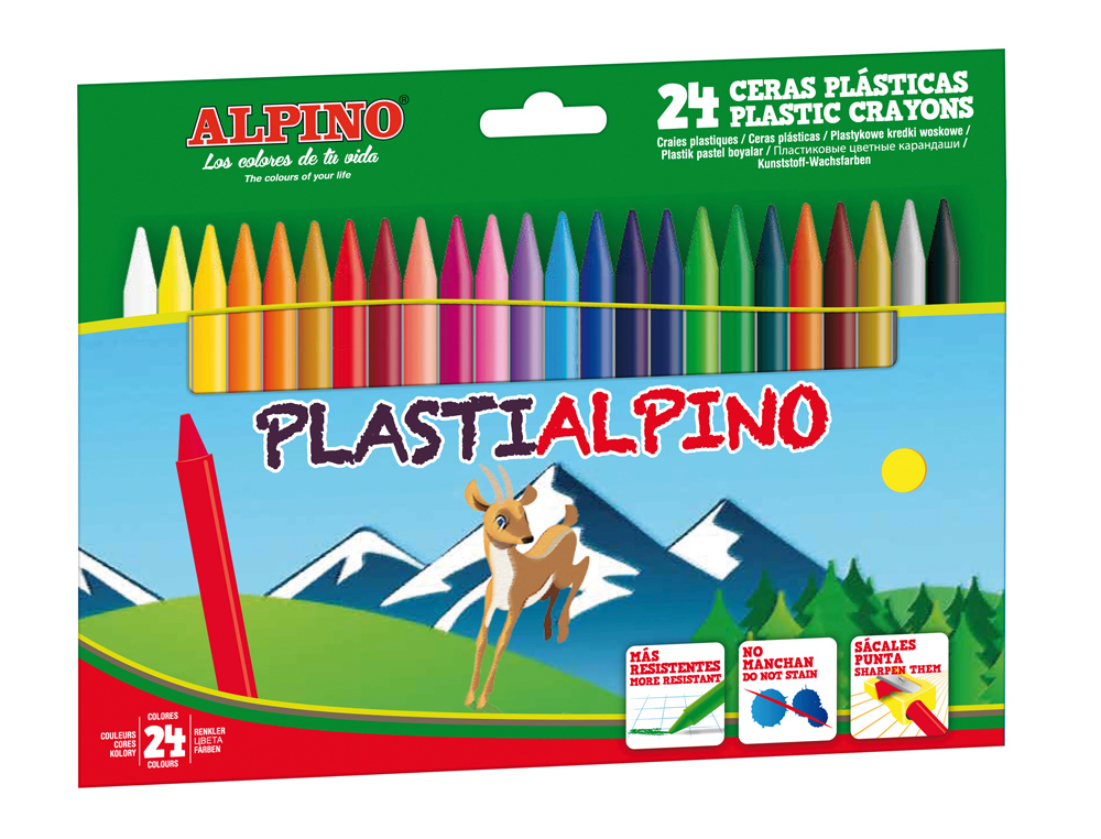 LAPIS CERA PLASTIALPINO CAIXA DE 24 CORES