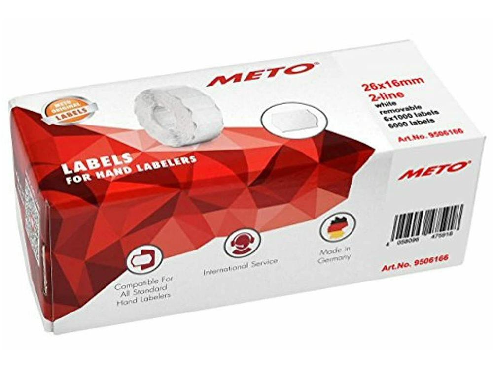 ETIQUETAS METO ONDULADAS 26 X 12 MM BRANCA ADE. 1 ROLO DE 1500 ETIQUETAS TROQUELADAS (P+T) PARA ETIQUETADORA TOVEL
