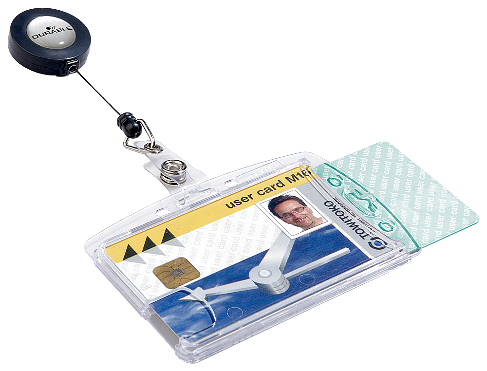 IDENTIFICADOR DURABLE COM CORDAO EXTENSIVEL DUPLO USO VERTICAL/HORIZONTAL 54X85 MM