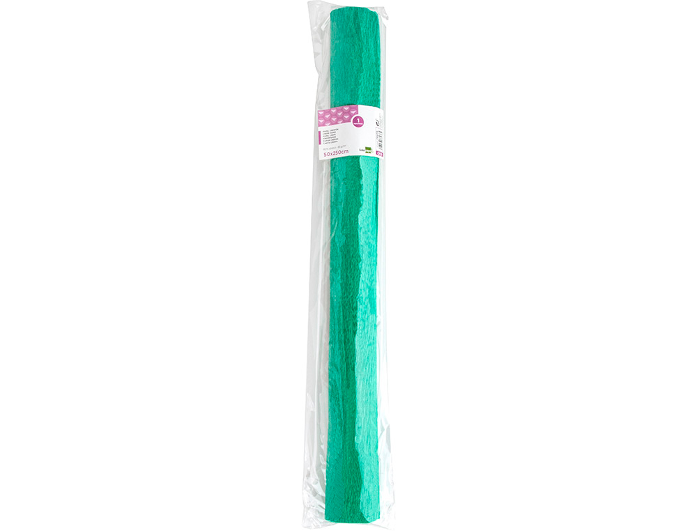 PAPEL CREPE LIDERPAPEL ROLO DE 50 CM X 2,5 M 85G/M2 VERDE