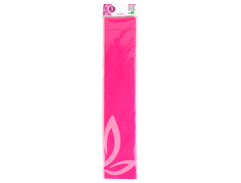 PAPEL CREPE LIDERPAPEL 50 CM X 2,5 M 34GR ROSA FLUORESCENTE