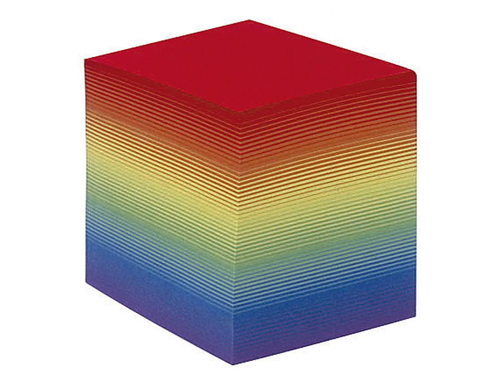 BLOCO PAPEL QUO VADIS ENCOLADO CORES ARCO IRIS 680 FOLHAS 100% RECICLADO 90 GR 90X90X90 MM