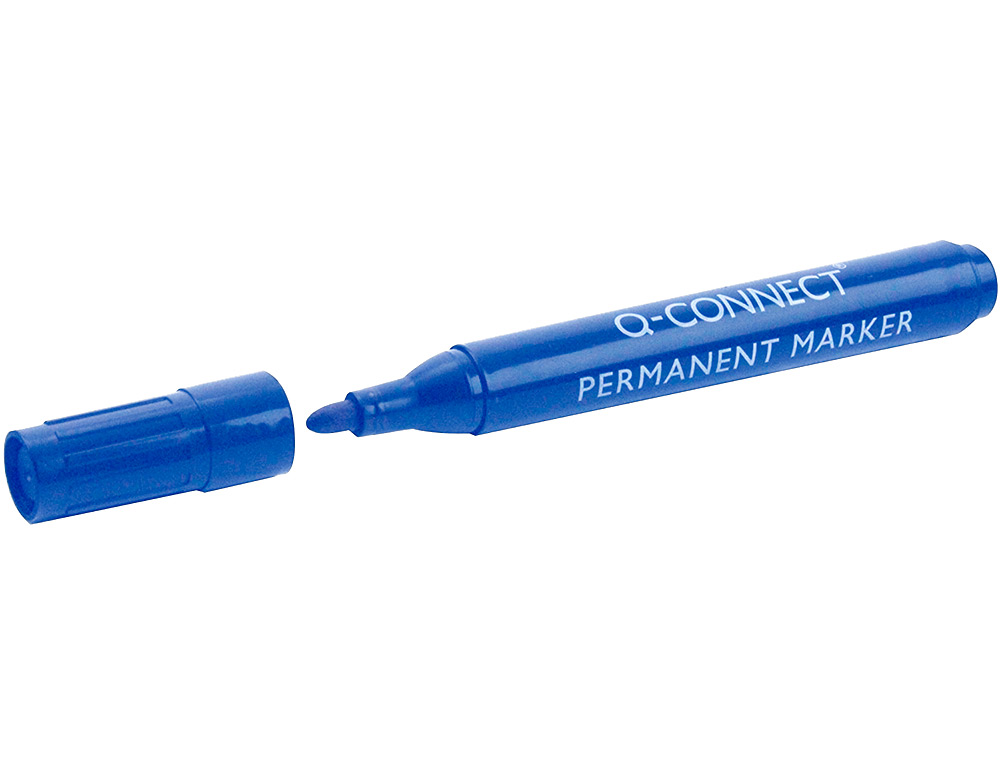 MARCADOR Q-CONNECT PERMANENTE AZUL PONTA REDONDA 3.0 MM