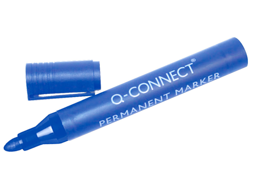 MARCADOR Q-CONNECT PERMANENTE AZUL PONTA REDONDA 3.0 MM