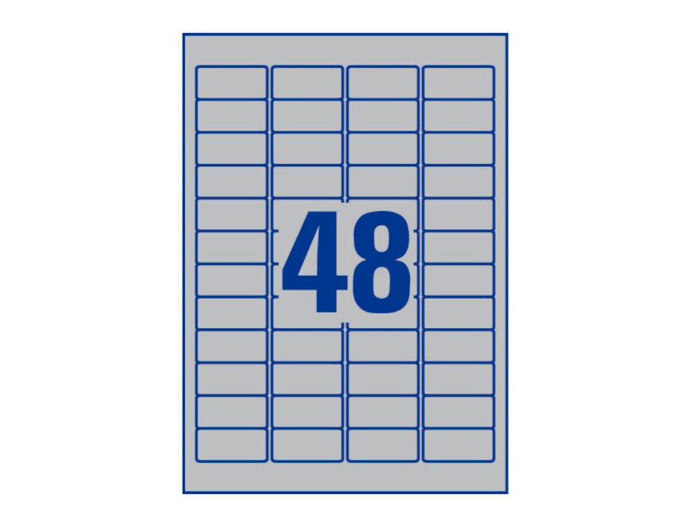 ETIQUETA ADESIVA AVERY POLIESTER PRATA 45,7 X 21,2 MM LASER PACK DE 960 UNIDADES