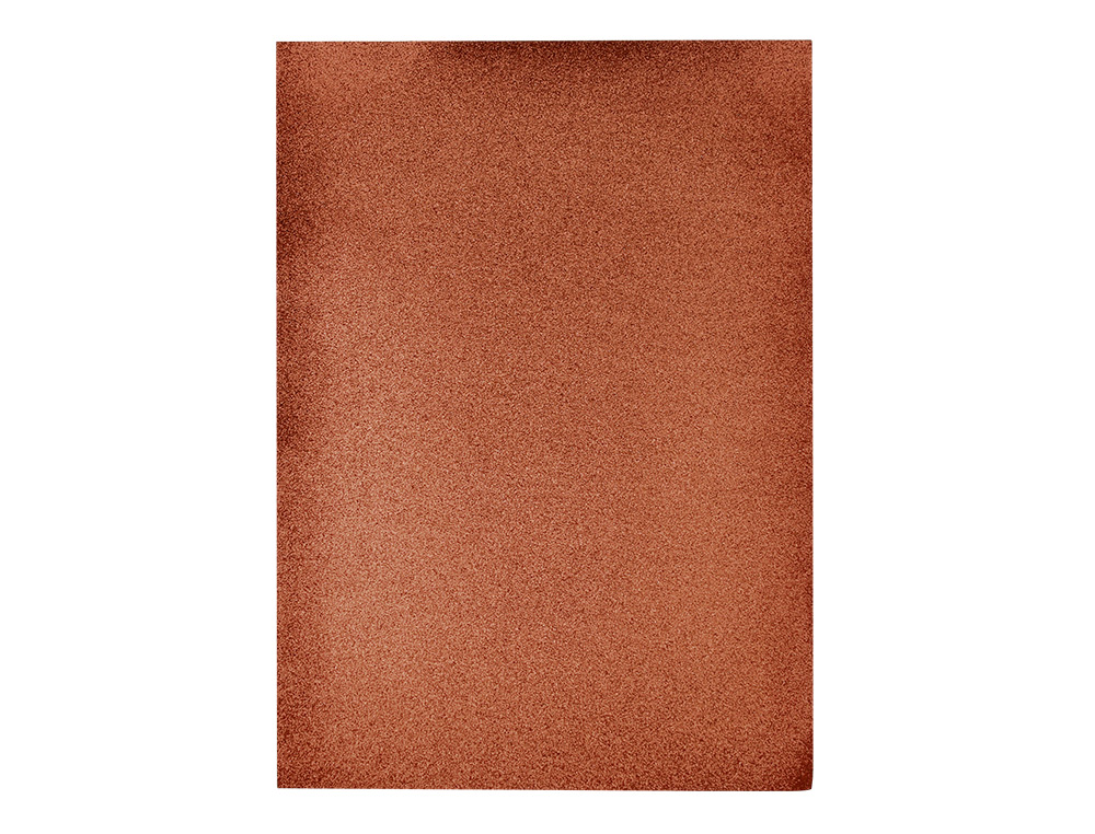 GOMA EVA COM PURPURINA BIODEGRADAVEL LIDERPAPEL 50X70CM 60 GR ESPESSURA 2 MM CASTANHO