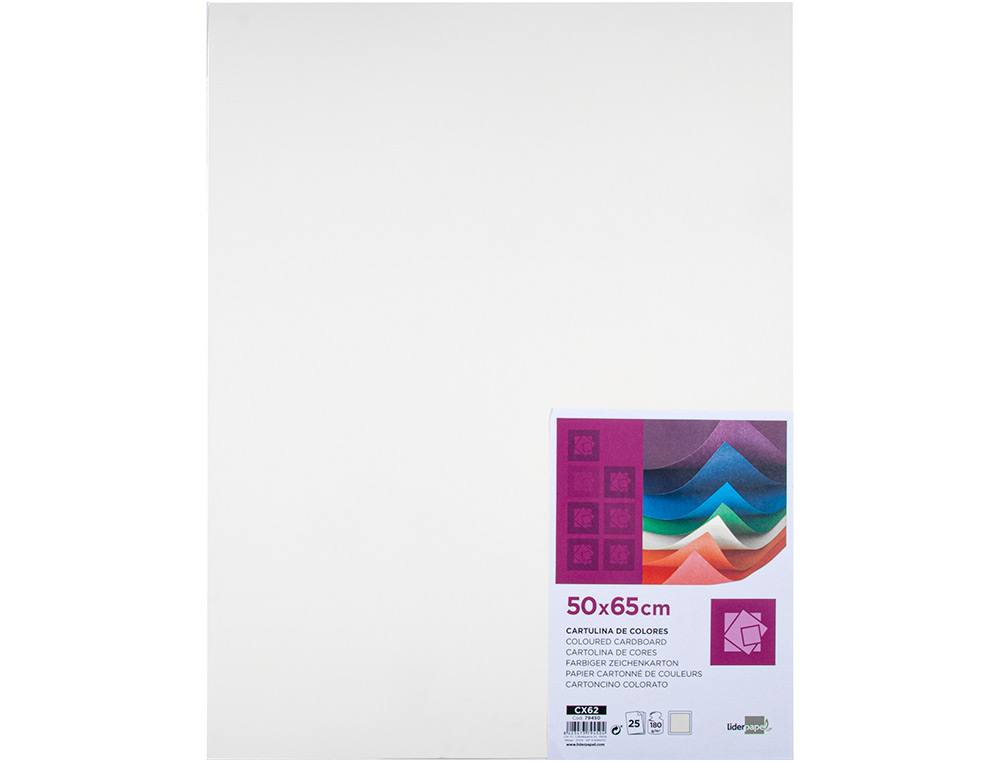 CARTOLINA LIDERPAPEL 50X65 CM 180 GR BRANCO PACK DE 25 UNIDADES