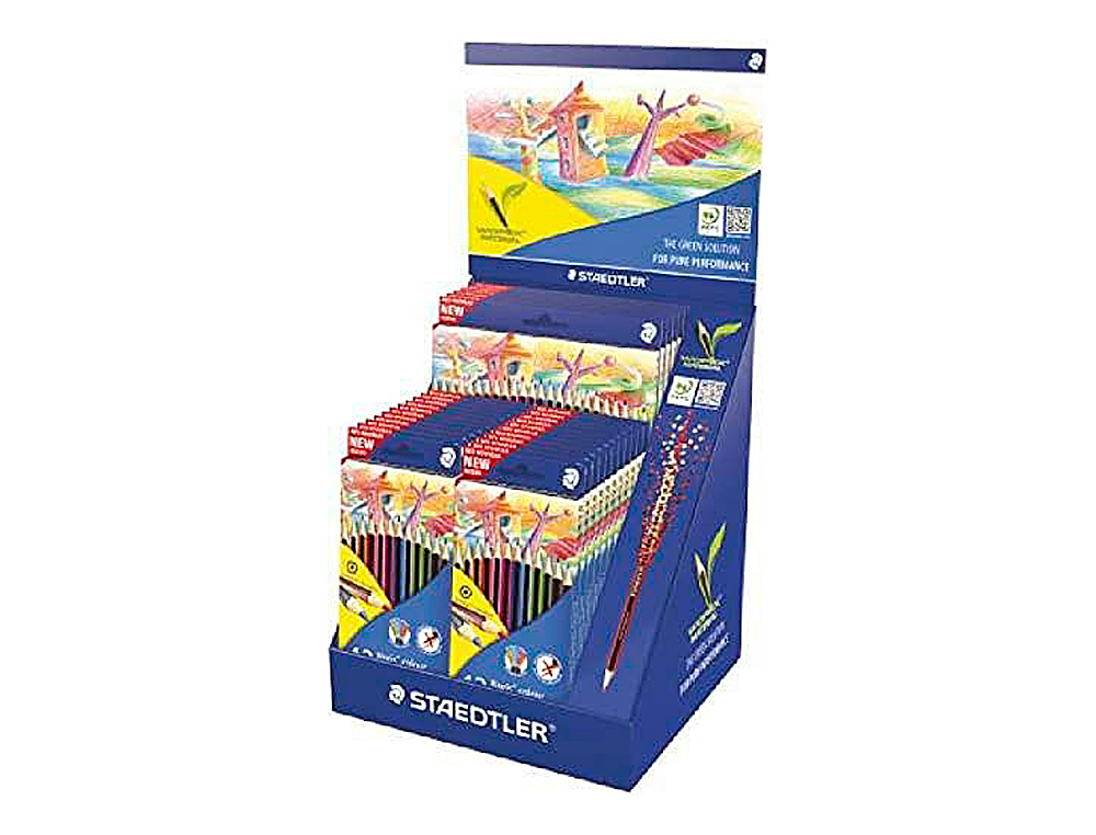 LAPIS DE CORES STAEDTLER WOPEX ECOLOGICO EXPOSITOR DE 20 CAIXAS DE 12 CORES E 5 CAIXAS DE 24 CORES