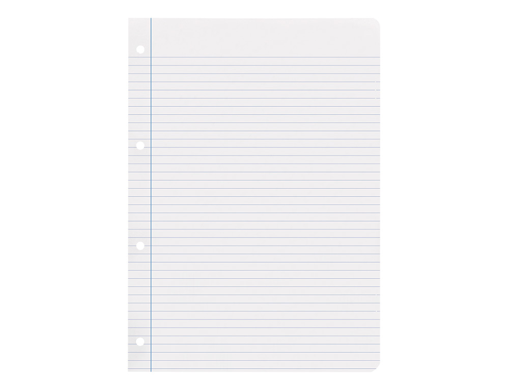 RECARGA LIDERPAPEL DIN A4 100 FOLHAS 100 G/M2 PAUTADO HORIZONTAL COM MARGEM 4 FUROS