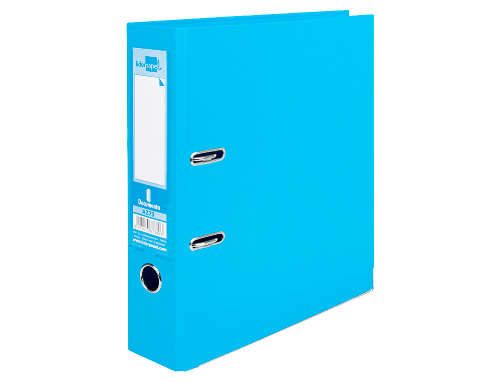 PASTA DE ARQUIVO DE ALAVANCA LIDERPAPEL DOCUMENTA PVC DIN A4 LOMBADA 75 MM CELESTE
