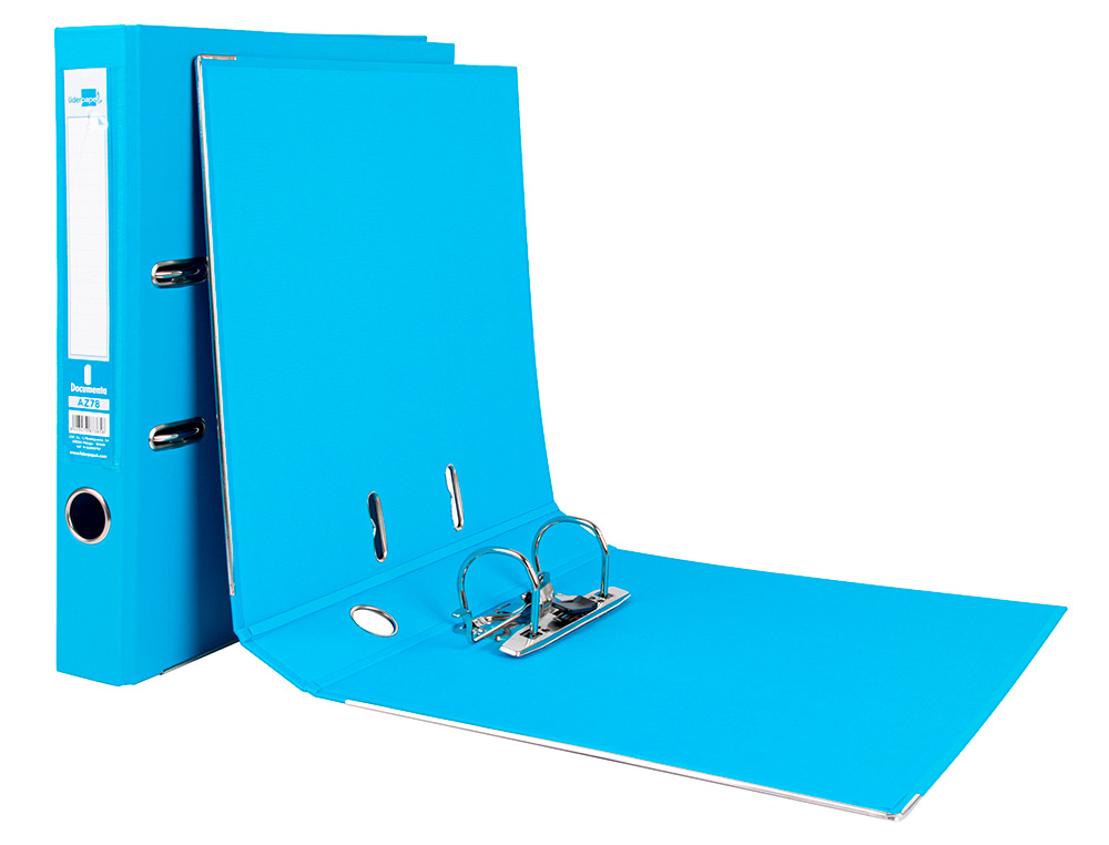 PASTA DE ARQUIVO DE ALAVANCA LIDERPAPEL DOCUMENTA PVC DIN A4 LOMBADA 52MM CELESTE