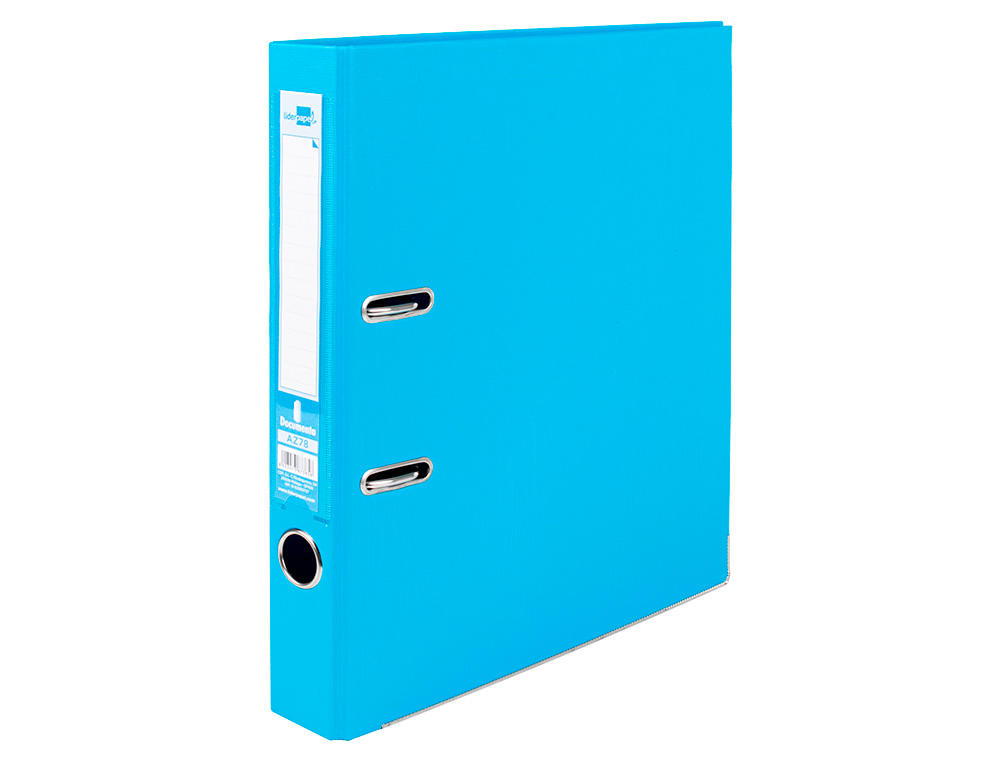 PASTA DE ARQUIVO DE ALAVANCA LIDERPAPEL DOCUMENTA PVC DIN A4 LOMBADA 52MM CELESTE