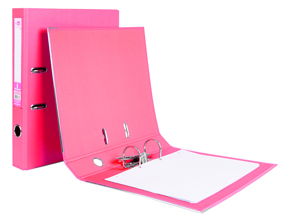 PASTA DE ARQUIVO DE ALAVANCA LIDERPAPEL DOCUMENTA PVC FOLIO LOMBADA 52 MM ROSA