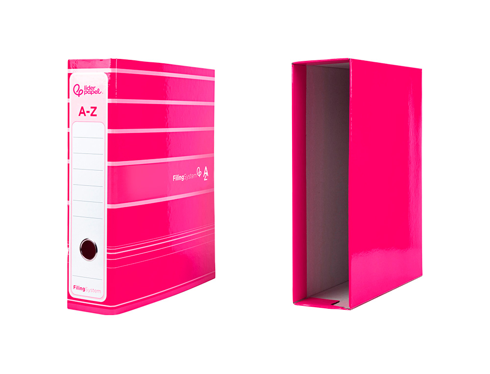 PASTA DE ARQUIVO DE ALAVANCA LIDERPAPEL FILING SYSTEM CARTAO FORRADO DIN A4 COM CAIXA ROSA