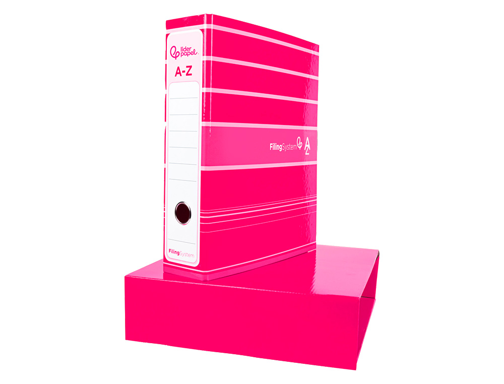 PASTA DE ARQUIVO DE ALAVANCA LIDERPAPEL FILING SYSTEM CARTAO FORRADO DIN A4 COM CAIXA ROSA