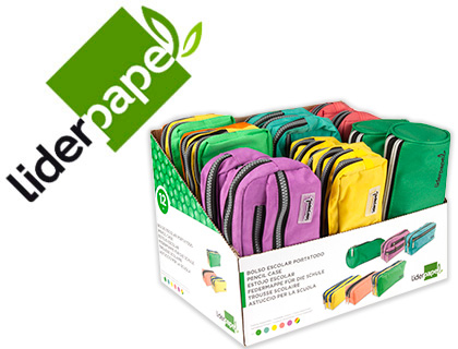 ESTOJO ESCOLAR LIDERPAPEL EXPOSITOR DE 12 UNIDADES CORES E MODELOS SORTIDOS