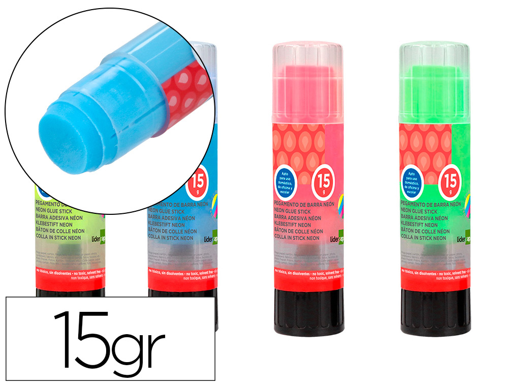 COLA EM STICK LIDERPAPEL 15 GR COR NEON
