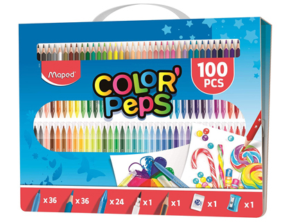 ESTOJO DE PINTURA MAPED COLOR PEPS KIT 100 PEAS SORTIDAS