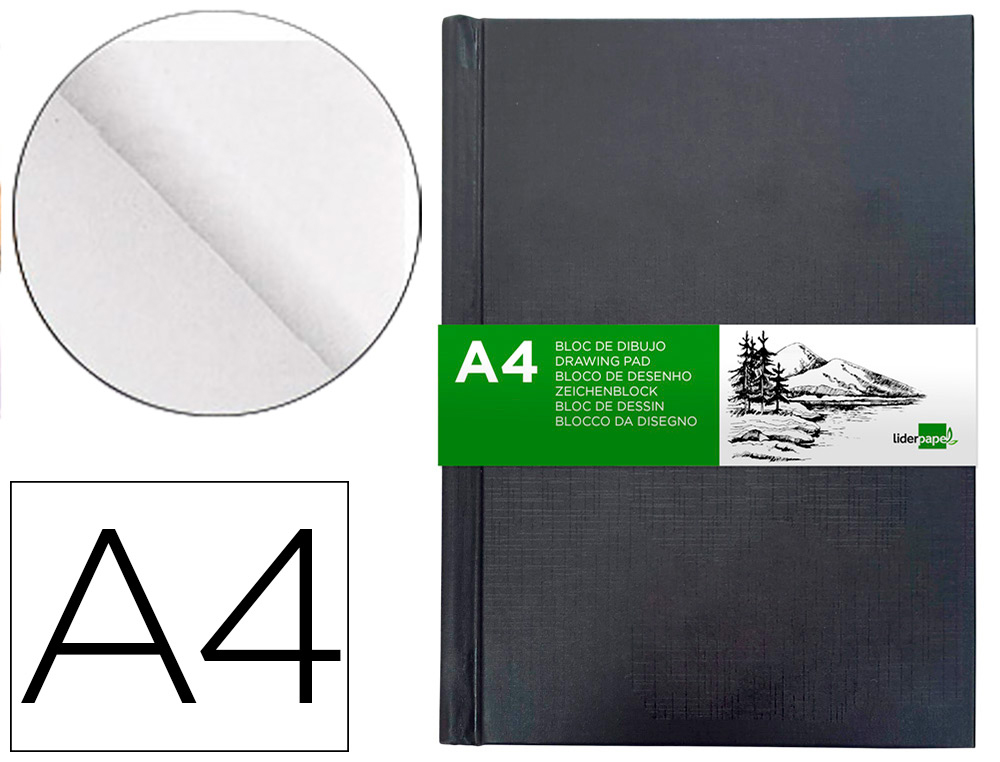 CADERNO DIARIO ENCADERNADO LIDERPAPEL DIN A4 210X297 MM 100 FOLHAS 100 GR COR PRETA