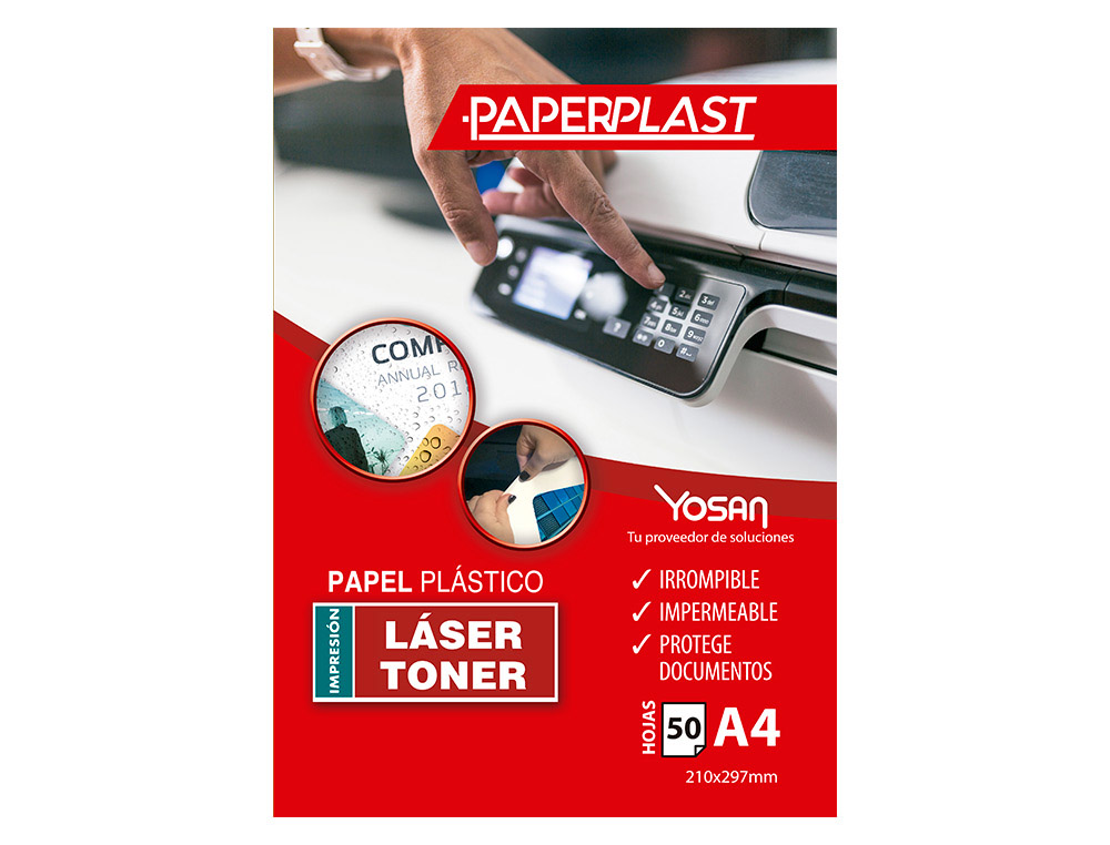 POLIESTER IMPRIMIVEL EM A4 PAPEL PLASTICO YOSAN PAPERPLAST POLIESTER BRANCO BRILHO DIN A4 250 MC