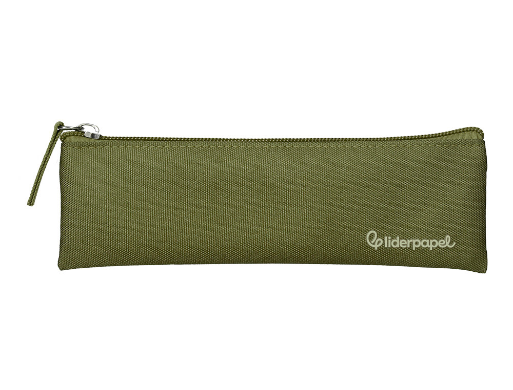 ESTOJO ESCOLAR LIDERPAPEL PLANO ESTREITO UM FECHO 200X60 MM VERDE MILITAR