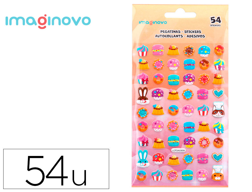 AUTOCOLANTES IMAGINOVO DOCES MAGIC DREAMS COM RELEVO 190X105 MM EM BLISTER