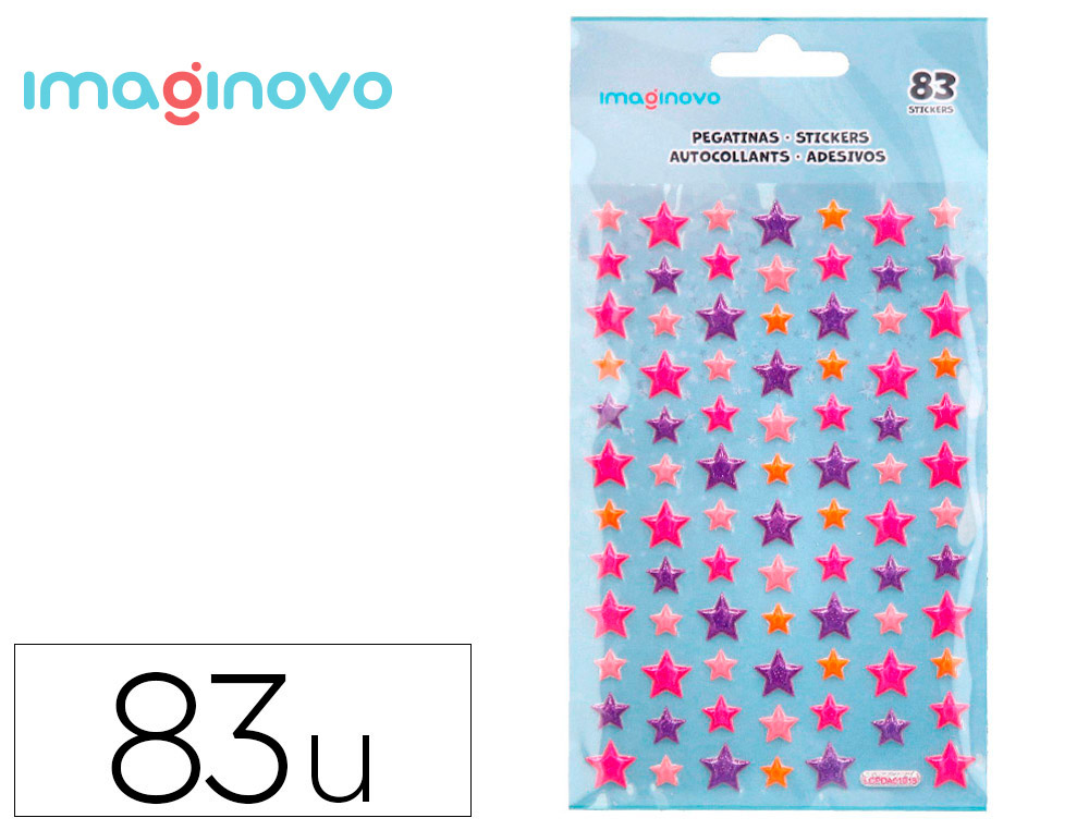 AUTOCOLANTES IMAGINOVO ESTRELAS MAGIC DREAMS COM RELEVO 190X105 MM EM BLISTER