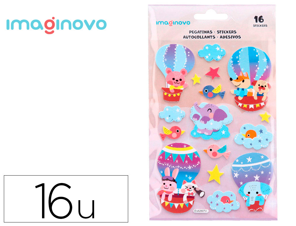 AUTOCOLANTES IMAGINOVO BALOES MAGIC DREAMS COM RELEVO 210X130 MM EM BLISTER