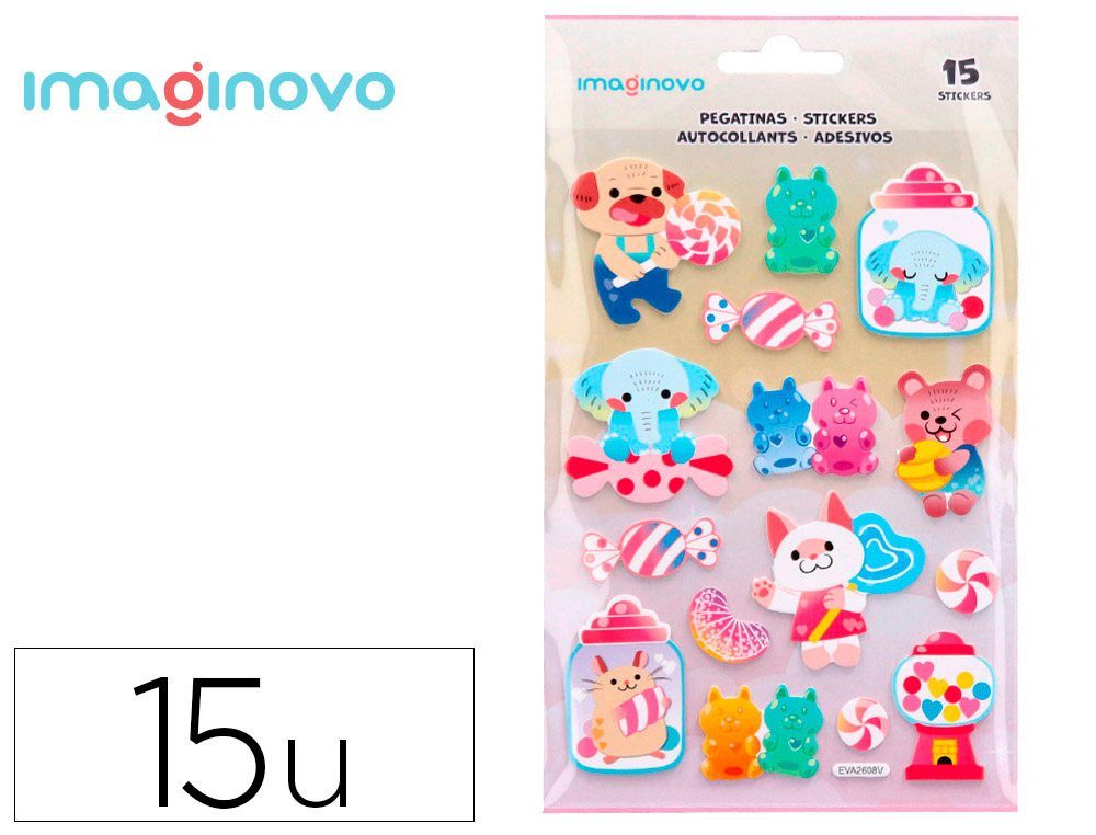 AUTOCOLANTES IMAGINOVO DOCES MAGIC DREAMS COM RELEVO 210X130 MM EM BLISTER