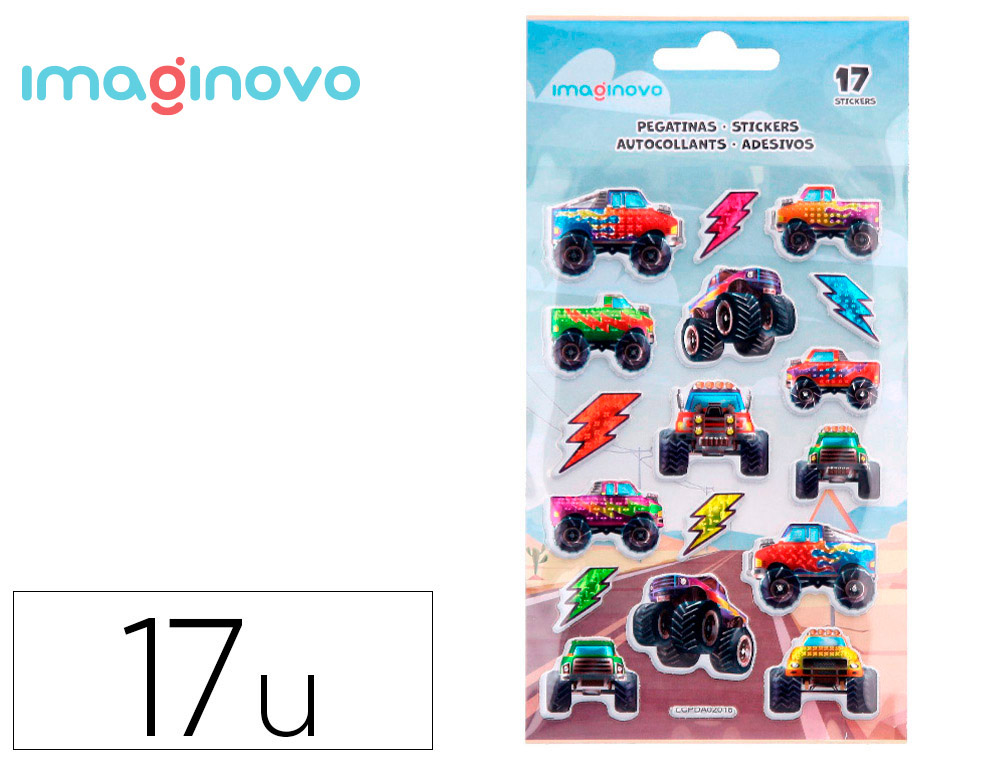 AUTOCOLANTES IMAGINOVO KIDS CORRIDAS GOMA EVA 190X105 MM EM BLISTER