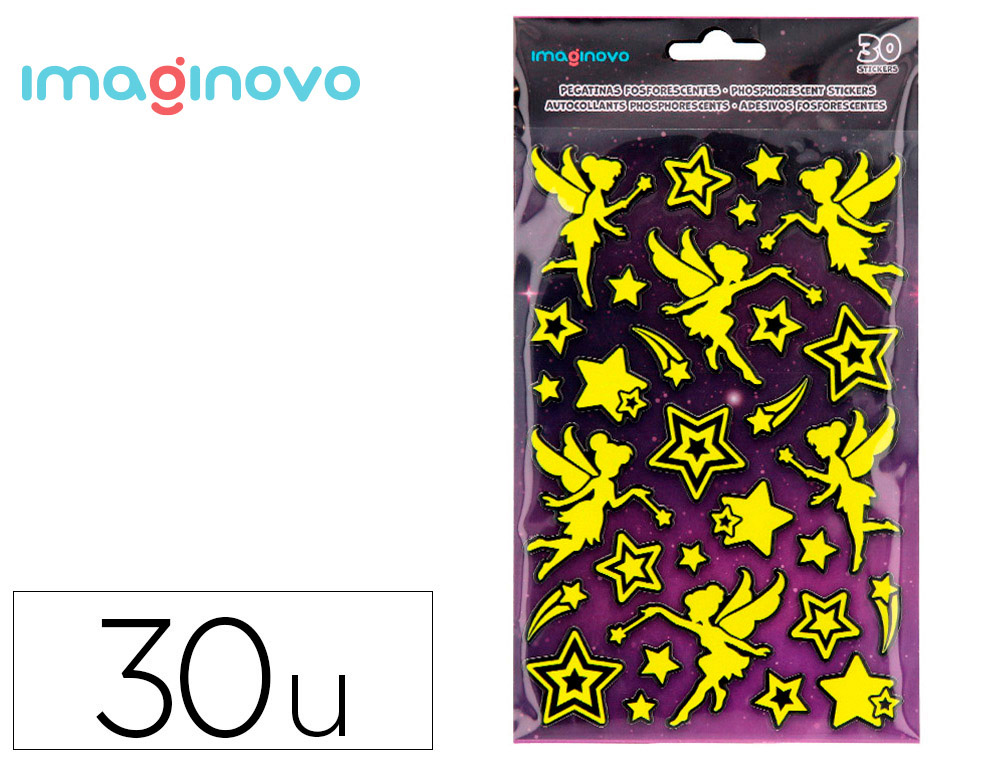 AUTOCOLANTES IMAGINOVO LUMINOSOS FADAS COM RELEVO 190X105 MM EM BLISTER