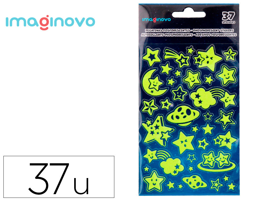 AUTOCOLANTES IMAGINOVO LUMINOSOS ESTRELAS COM RELEVO 190X105 MM EM BLISTER