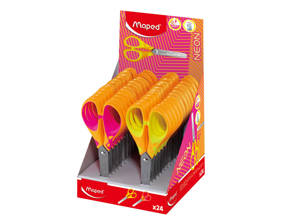 TESOURA ESCOLAR MAPED ESSENTIALS SOFT NEON 13 CM