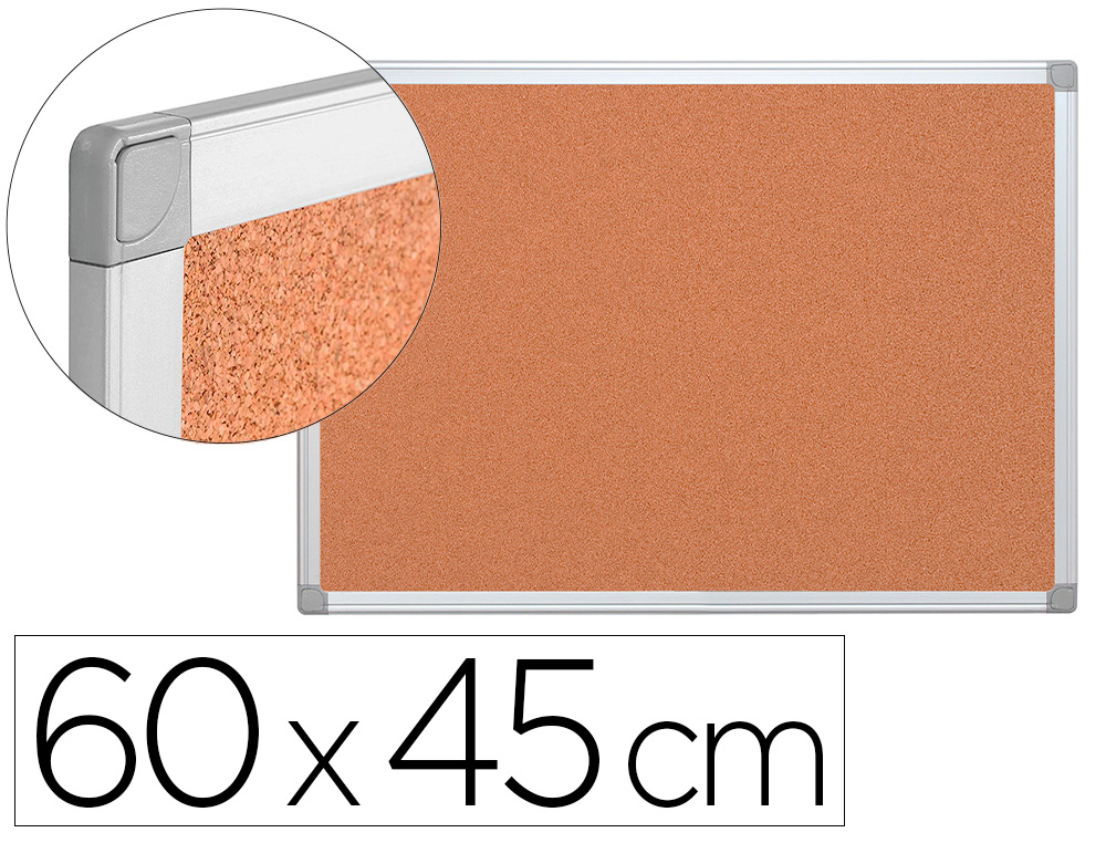QUADRO DE CORTICA Q-CONNECT COM CAIXILHO EM ALUMINIO 60 X 40 CM