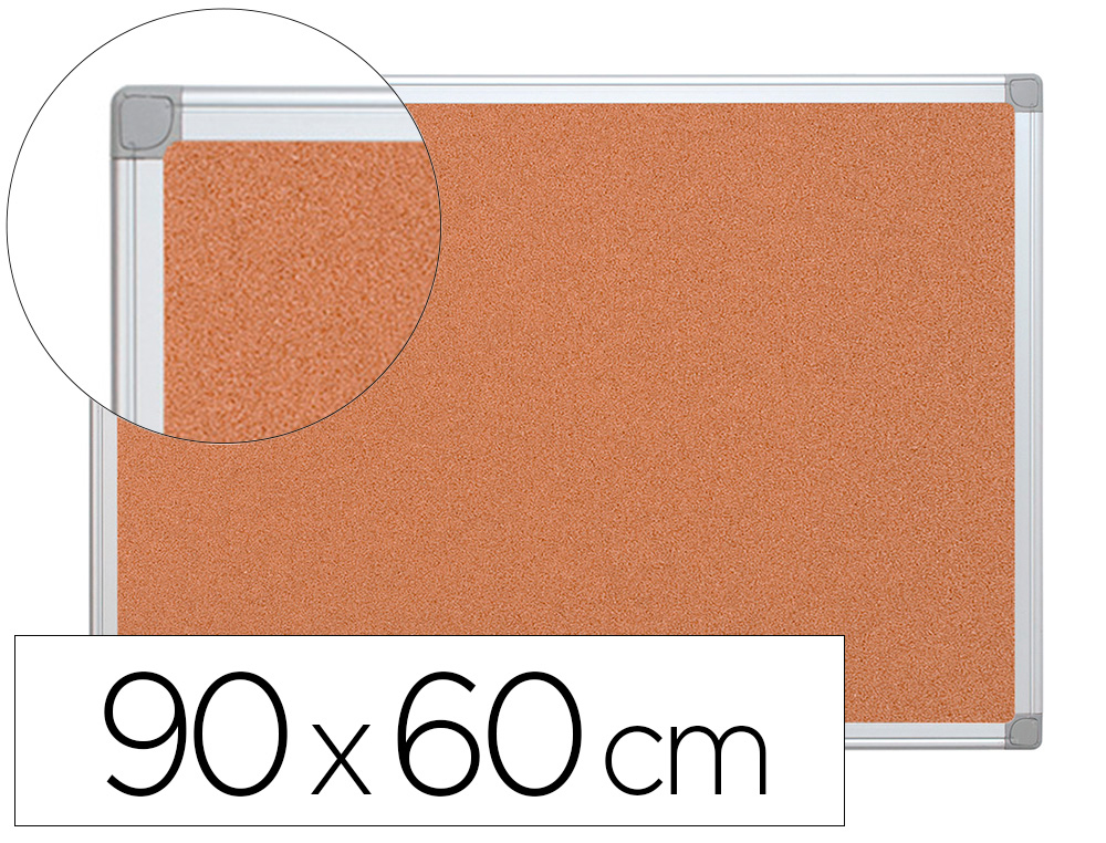 QUADRO DE CORTICA Q-CONNECT COM CAIXILHO EM ALUMINIO 60 X 90 CM