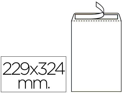 ENVELOPE LIDERPAPEL N.8 BOLSA DIN A4 C4 BRANCO 229X324 MM TIRA DE SILICONE PACK DE 250 UNIDADES