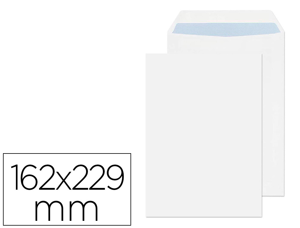 ENVELOPE LIDERPAPEL N.16 BOLSA C5 BRANCO 162X229 MM TIRA DE SILICONE PACK DE 250 UNIDADES