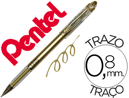 ESFEROGRAFICA ROLLER METALICA PENTEL BG 208 DOURADA 0,4 MM IDEAL PARA PAPEL E MADEIRA SUAVE SECAGEM RAPIDA