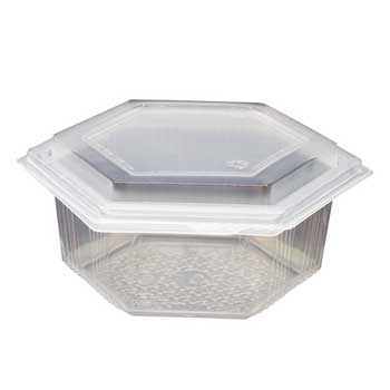 EMBALAGEM ALIMENTAR 500ML PP PLASTICO HEXAGONAL 60 UN